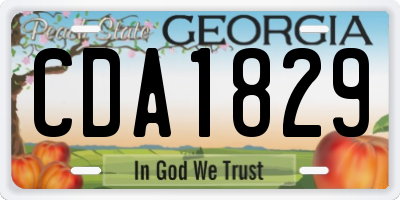 GA license plate CDA1829