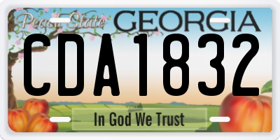 GA license plate CDA1832