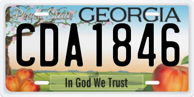 GA license plate CDA1846