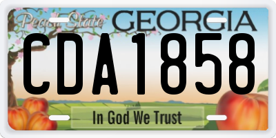 GA license plate CDA1858