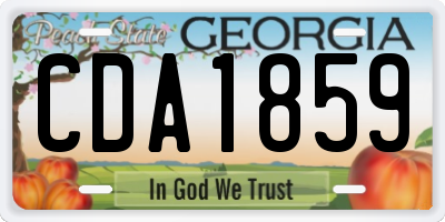 GA license plate CDA1859