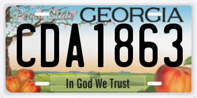 GA license plate CDA1863