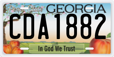 GA license plate CDA1882
