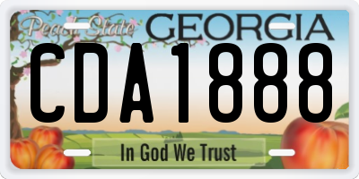 GA license plate CDA1888