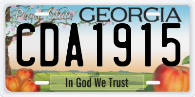 GA license plate CDA1915