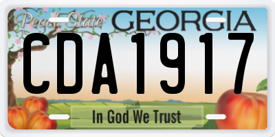 GA license plate CDA1917
