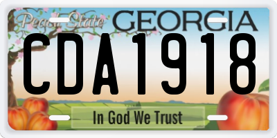 GA license plate CDA1918