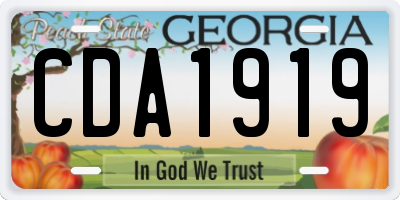 GA license plate CDA1919