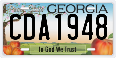 GA license plate CDA1948