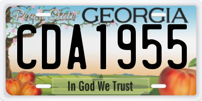 GA license plate CDA1955