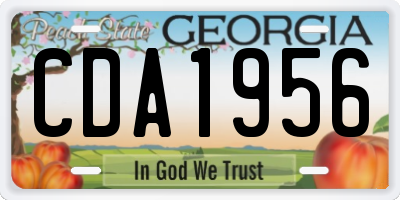 GA license plate CDA1956