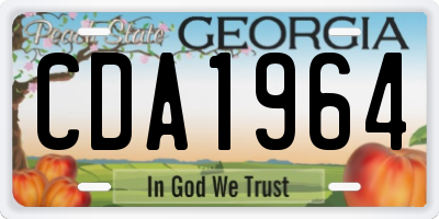 GA license plate CDA1964