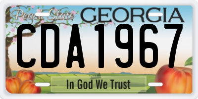 GA license plate CDA1967