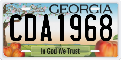 GA license plate CDA1968
