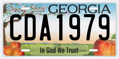 GA license plate CDA1979