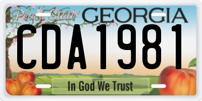 GA license plate CDA1981