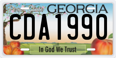 GA license plate CDA1990