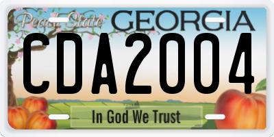 GA license plate CDA2004