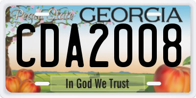 GA license plate CDA2008