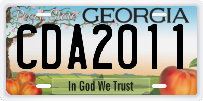 GA license plate CDA2011