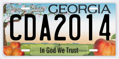 GA license plate CDA2014