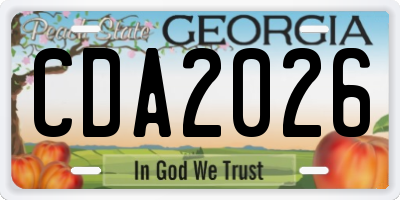 GA license plate CDA2026