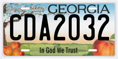 GA license plate CDA2032