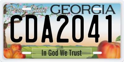 GA license plate CDA2041