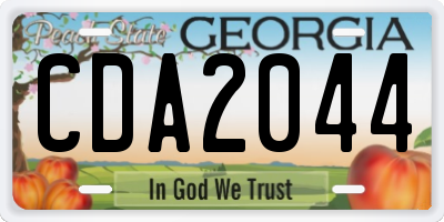 GA license plate CDA2044
