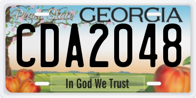 GA license plate CDA2048