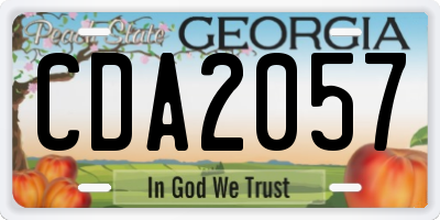 GA license plate CDA2057