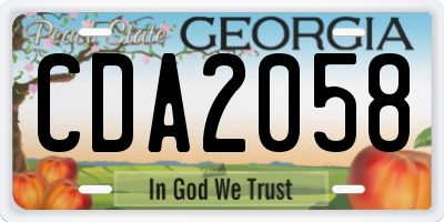 GA license plate CDA2058