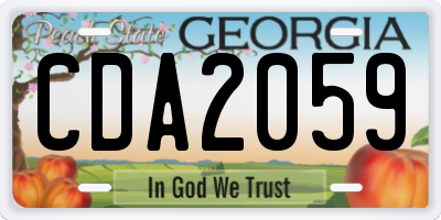 GA license plate CDA2059