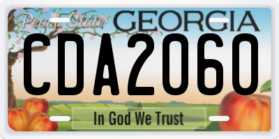 GA license plate CDA2060
