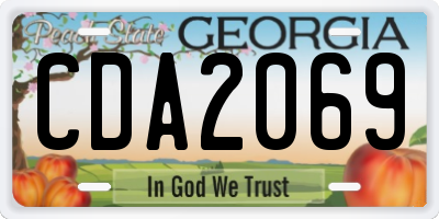 GA license plate CDA2069