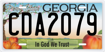 GA license plate CDA2079