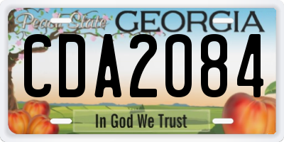 GA license plate CDA2084