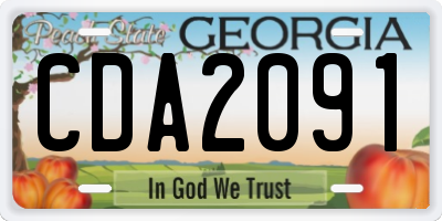 GA license plate CDA2091
