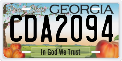 GA license plate CDA2094