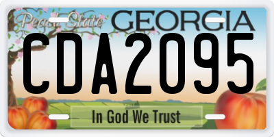 GA license plate CDA2095