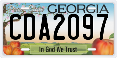 GA license plate CDA2097
