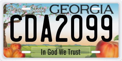 GA license plate CDA2099