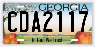 GA license plate CDA2117