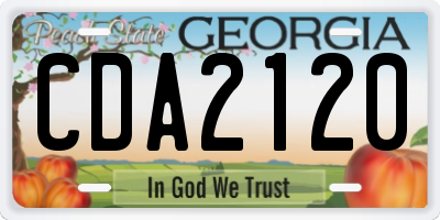GA license plate CDA2120