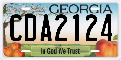 GA license plate CDA2124