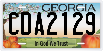 GA license plate CDA2129