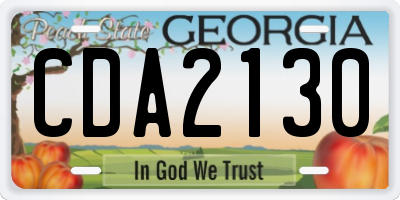 GA license plate CDA2130