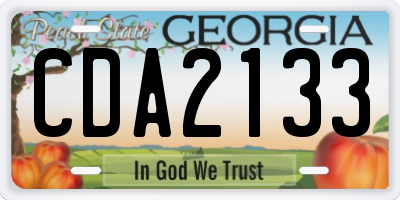 GA license plate CDA2133