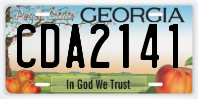 GA license plate CDA2141