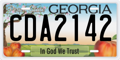GA license plate CDA2142